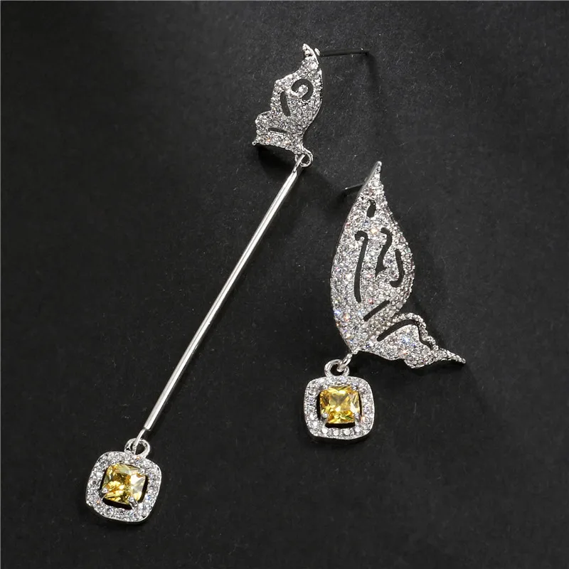 Fashion Butterfly Shape Ladies Jewelry Silver color Earrings CZ Blue Crystal animal Earring For Women
Fashion Butterfly Shape Ladies Jewelry Silver color Earrings CZ Blue Crystal animal Earring For Women