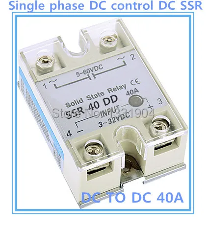 Free shipping 10pcs/lot Single phase solid state relay DC control DC SSR-40DD 40A SSR relay input 5-60V DC output 3-32V DC
Free shipping 10pcs/lot Single phase solid state relay DC control DC SSR-40DD 40A SSR relay input 5-60V DC output 3-32V DC