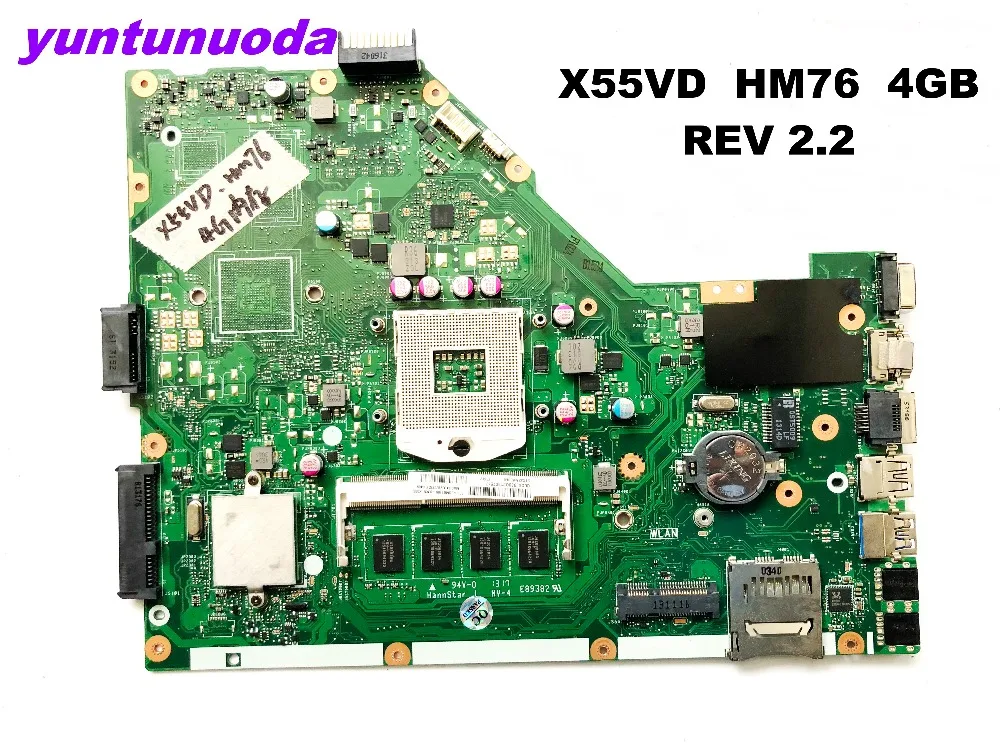 

Original for ASUS X55VD laptop motherboard X55VD HM76 4GB REV 2.2 tested good free shipping