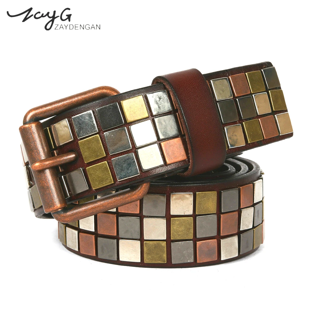 ZAYG New Fashion Rivets Colorful Plaid Belt Women Men Hot Luxury Designer PU Leather Punk Belts Unisex Hip Hop Strap Street Belt
ZAYG New Fashion Rivets Colorful Plaid Belt Women Men Hot Luxury Designer PU Leather Punk Belts Unisex Hip Hop Strap Street Belt