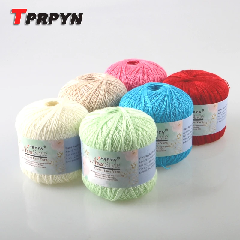 TPRPYN 10 шт. = 500 г 8 # кроше хлопчатобумажная пряжа тонкая кружевная для вязания