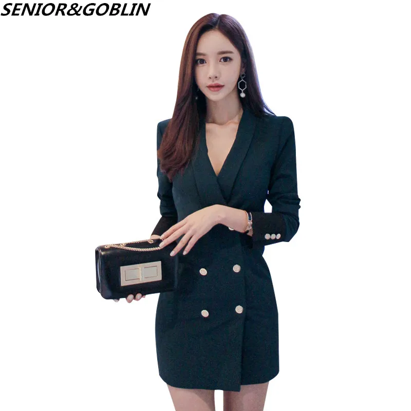 Spring Autumn Sexy Hit Color Double-Breasted Office Lady Pencil Dress Women Black Red Long Sleeve Bodycon Work Blazer Dress
Spring Autumn Sexy Hit Color Double-Breasted Office Lady Pencil Dress Women Black Red Long Sleeve Bodycon Work Blazer Dress