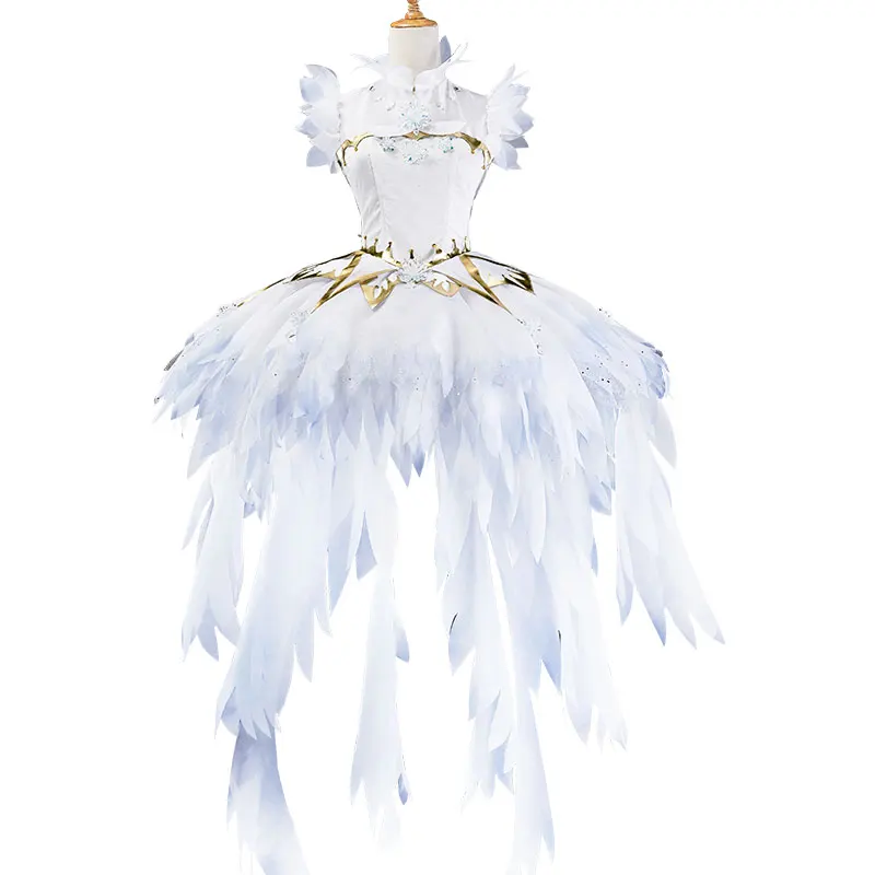 Женское платье с ледяным ангелом Cardcaptor Sakura KINOMOTO, белое платье с перьями и лепестками, костюм для косплея с блестящими кристаллами
Женское платье с ледяным ангелом Cardcaptor Sakura KINOMOTO, белое платье с перьями и лепестками, костюм для косплея с блестящими кристаллами
