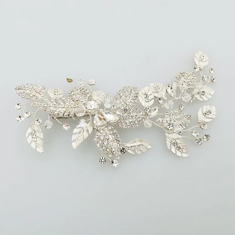 SLBRIDAL Handmade Silver Color Rhinestone Crystal Flower Wedding Hair Clip Barrette Bridal Headpiece Hair comb accessories Women
SLBRIDAL Handmade Silver Color Rhinestone Crystal Flower Wedding Hair Clip Barrette Bridal Headpiece Hair comb accessories Women