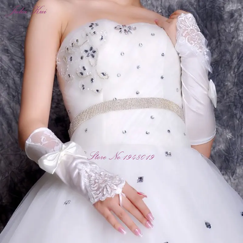 Свадебные кружевные перчатки с бисером и блестками без пальцев | Свадьбы