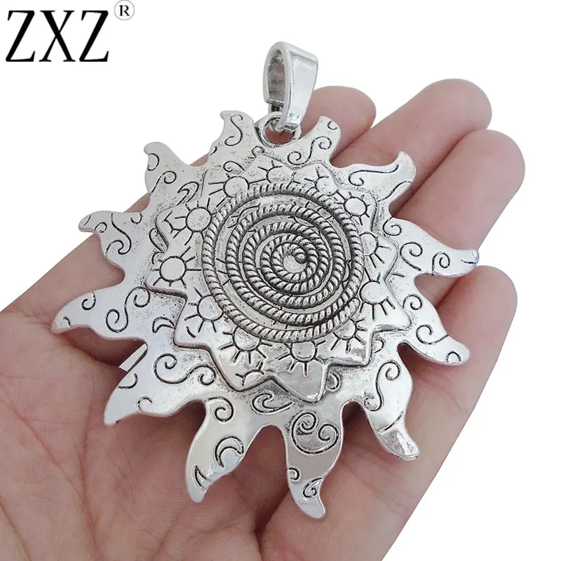 ZXZ 2pcs Tibetan Silver Large Spiral Sun Flower Charms Pendants for Necklace Jewelry Making Findings 76x69mm
ZXZ 2pcs Tibetan Silver Large Spiral Sun Flower Charms Pendants for Necklace Jewelry Making Findings 76x69mm