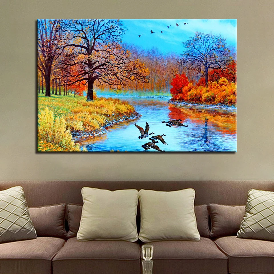Canvas Wall Art Poster Home Decor 1 Piece/Pcs Color Abstract Forest Paintings HD Prints Tree Lake Birds Landscape Pictures Frame
Canvas Wall Art Poster Home Decor 1 Piece/Pcs Color Abstract Forest Paintings HD Prints Tree Lake Birds Landscape Pictures Frame