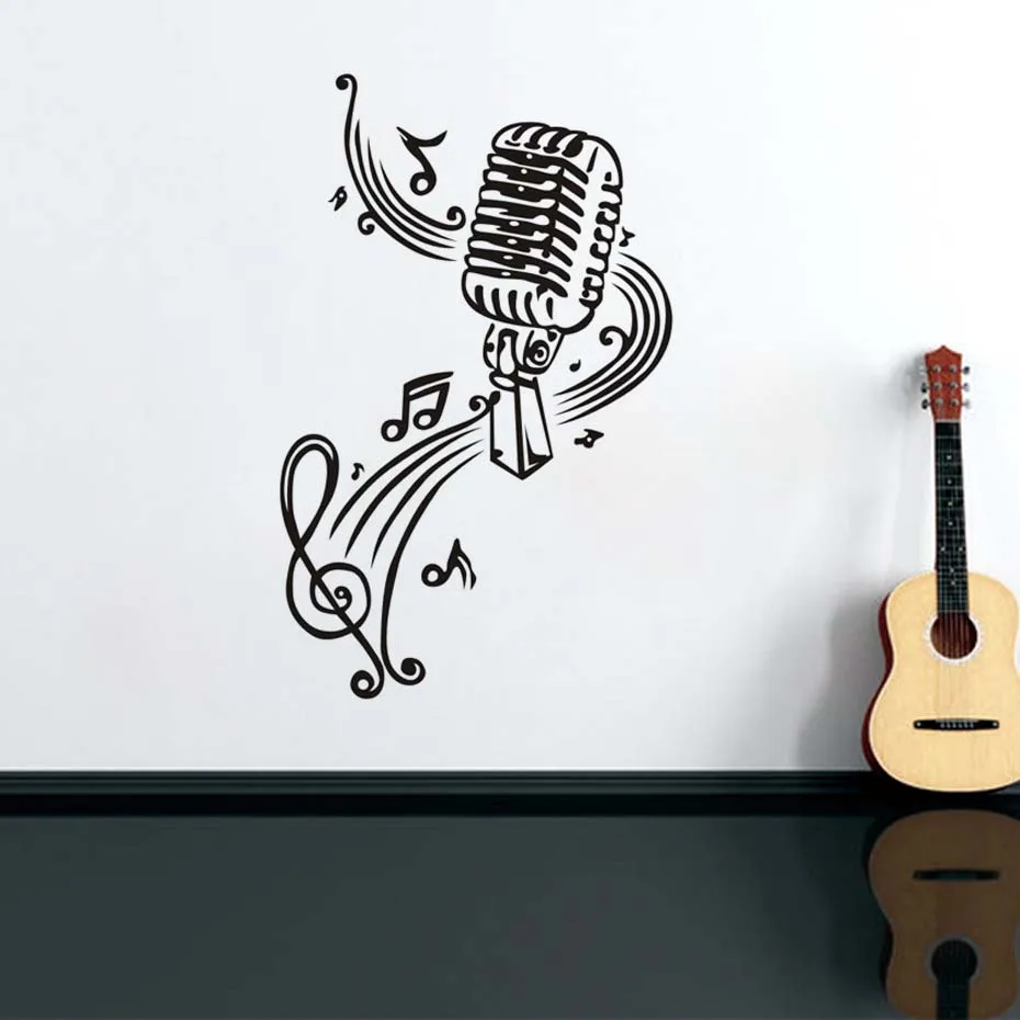 Microphone Music Notes Wall Art Decals Vinyl Murals Sticker For Living Room Kalaoke Room Removable Wallpaper Modern Home Decor
Microphone Music Notes Wall Art Decals Vinyl Murals Sticker For Living Room Kalaoke Room Removable Wallpaper Modern Home Decor