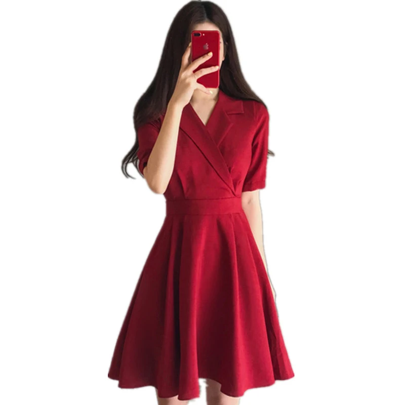 Spring summer large size women's 2019 new V-neck solid color back bow draped hem slim slimming dress m21
Spring summer large size women's 2019 new V-neck solid color back bow draped hem slim slimming dress m21
