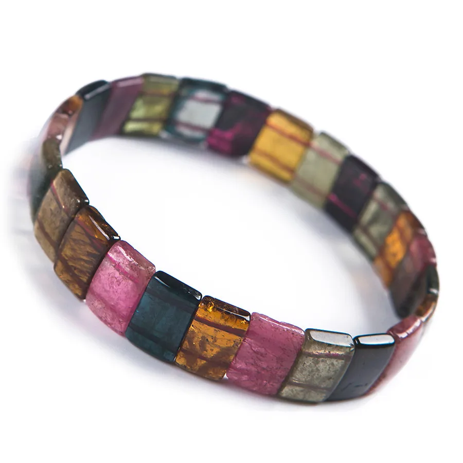 Natural Stone Colorful Tourmaline Crystal Clear Rectangle Beads Woman Stretch Bracelet
Natural Stone Colorful Tourmaline Crystal Clear Rectangle Beads Woman Stretch Bracelet