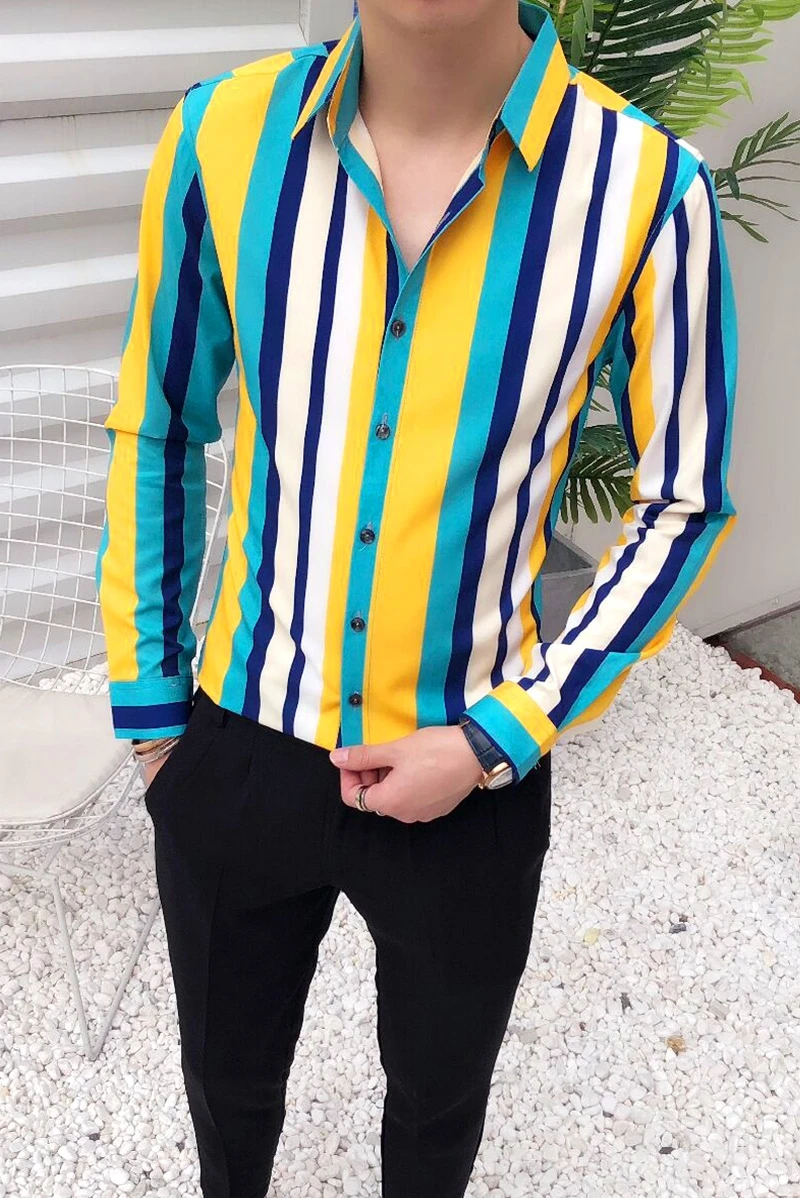New Design Autumn Spring Korean Mens Long Sleeve Stripes Shirts Fashion Striped Casual Business Shirts Wedding Groom Dress Shirt
New Design Autumn Spring Korean Mens Long Sleeve Stripes Shirts Fashion Striped Casual Business Shirts Wedding Groom Dress Shirt
