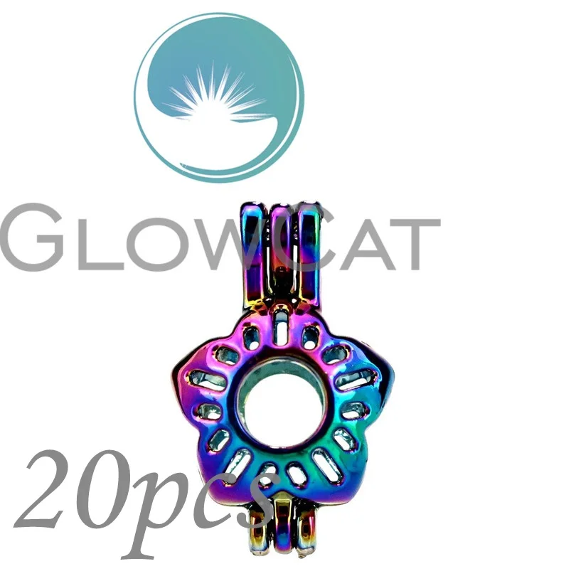 20x CC3 Rainbow Colors Flower Stone Beads Cage Jewelry Making Essential Oil Diffuser Oyster Pearl Cage Locket Pendant
20x CC3 Rainbow Colors Flower Stone Beads Cage Jewelry Making Essential Oil Diffuser Oyster Pearl Cage Locket Pendant