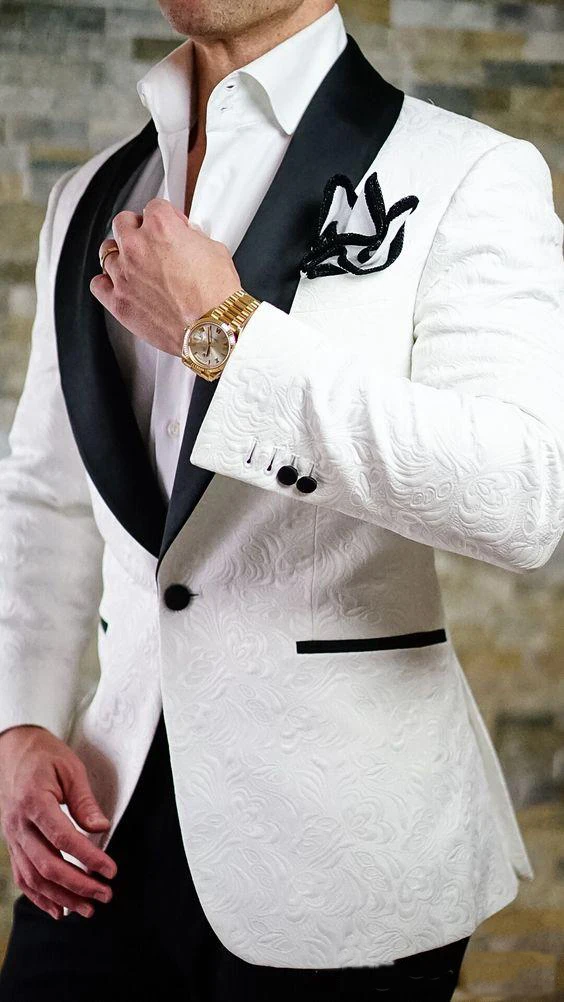 White Mens Handsome Designs Mens Fashion Blazer Slim Fit Suit Jacket Men Wedding Tuxedos Unique Male Suits
White Mens Handsome Designs Mens Fashion Blazer Slim Fit Suit Jacket Men Wedding Tuxedos Unique Male Suits