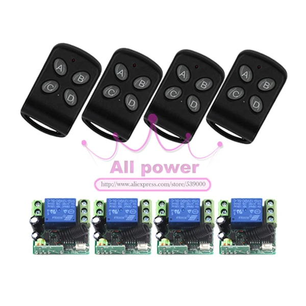 New 12V Signal Channel Fixed Encoding Switch 4pcs + Wireless Remote Control 4pcs Promotion
New 12V Signal Channel Fixed Encoding Switch 4pcs + Wireless Remote Control 4pcs Promotion