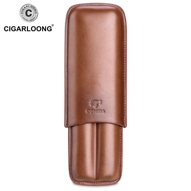 New COHIBA Gadgets Brown Leather Cigar Case Holder Case Humidor 2 Tube Count Portable Travel Humidor with Gift Box CLH-0111
New COHIBA Gadgets Brown Leather Cigar Case Holder Case Humidor 2 Tube Count Portable Travel Humidor with Gift Box CLH-0111