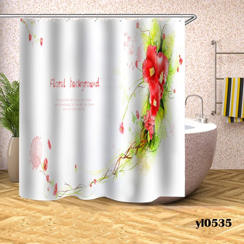 Flowers Shower Curtains Waterproof Print Bath Curtains 12pcs Hooks For Bathroom Bathtub Large Wide Bathing Cover Rideau De Bain
Flowers Shower Curtains Waterproof Print Bath Curtains 12pcs Hooks For Bathroom Bathtub Large Wide Bathing Cover Rideau De Bain
