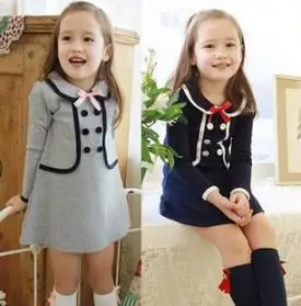 Spring and autumn girls long-sleeved dress / college style fake dress style double-breasted buttons school navy free shipping
Spring and autumn girls long-sleeved dress / college style fake dress style double-breasted buttons school navy free shipping