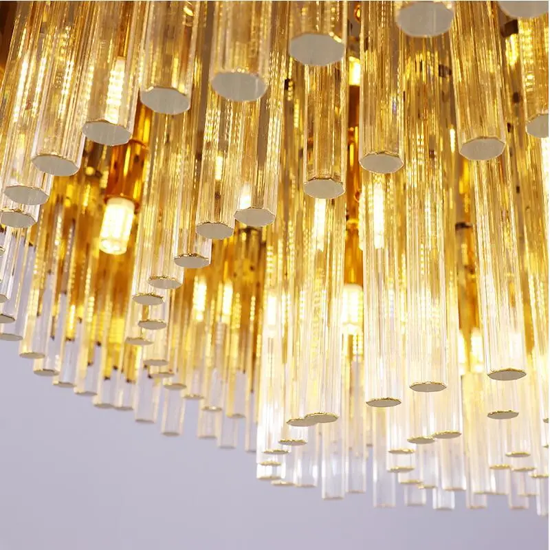 Modern light luxury chandelier fashion gold living room decoration Round chandelier bar rectangular crystal lights
Modern light luxury chandelier fashion gold living room decoration Round chandelier bar rectangular crystal lights