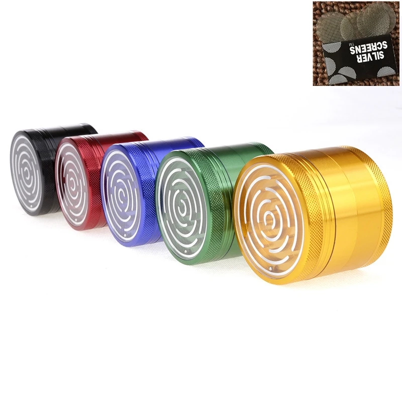 High-grade 63*47mm 4 layer multiple colour maze style metal material smoking herbal grinder tobacco cigarette Accessories
High-grade 63*47mm 4 layer multiple colour maze style metal material smoking herbal grinder tobacco cigarette Accessories