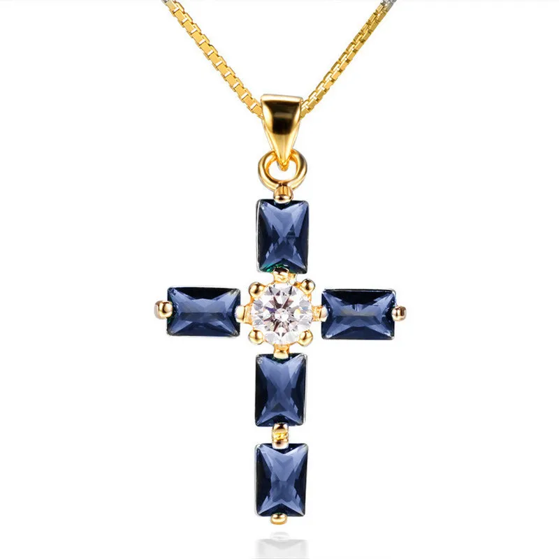 Everoyal New Arrival Crystal Blue Cross Pendant Necklace For Women Jewelry Vintage Gold Girls Choker Necklace Female Accessories
Everoyal New Arrival Crystal Blue Cross Pendant Necklace For Women Jewelry Vintage Gold Girls Choker Necklace Female Accessories