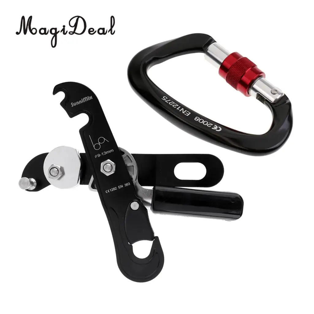 MagiDeal 25KN D-Shape Climbing Screw Lock Carabiner + Self Braking Stop Descender black for aerial, rappelling,etc
MagiDeal 25KN D-Shape Climbing Screw Lock Carabiner + Self Braking Stop Descender black for aerial, rappelling,etc