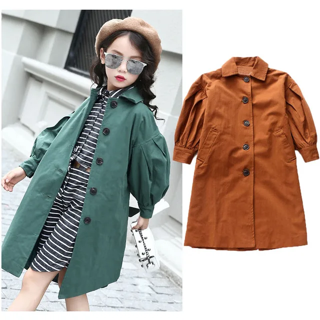 Puff Sleeve Little Girls' Trench Coat Autumn Outwear Jacket 2018 Fall New Teenage Girls' Long Jackets and Coats for Kids Clothes
Puff Sleeve Little Girls' Trench Coat Autumn Outwear Jacket 2018 Fall New Teenage Girls' Long Jackets and Coats for Kids Clothes