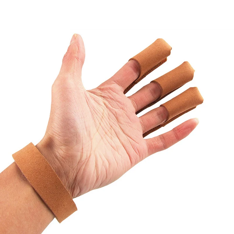 New 7 Color 3 Finger Guard Archery Protect Glove Adjustable Length Bow and Arrow Accessory for Practice Hunting Shooting | Спорт и