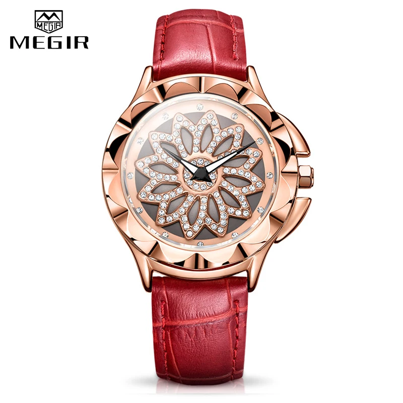 Часы MEGIR женские кварцевые под розовое золото люксовые брендовые модные