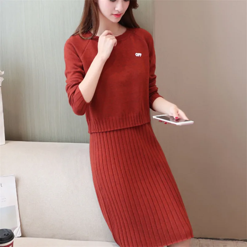 2021 Female Two Suits 2 Sets Solid Pullovers And Skirts Knitted O-neck Full Sleeve Suit Spring And Autumn Office Lady
2021 Female Two Suits 2 Sets Solid Pullovers And Skirts Knitted O-neck Full Sleeve Suit Spring And Autumn Office Lady
