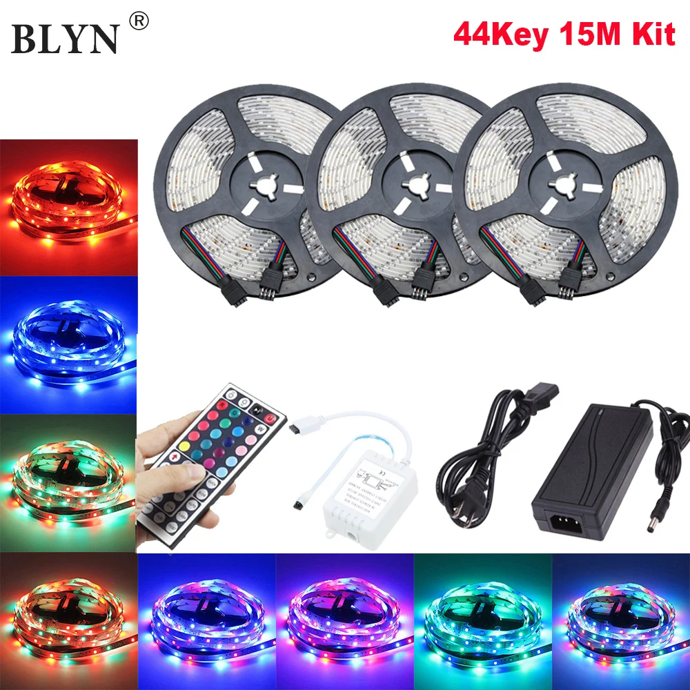 2835 RGB Светодиодные ленты 10 м 15 светильник веревка Водонепроницаемый Гибкая