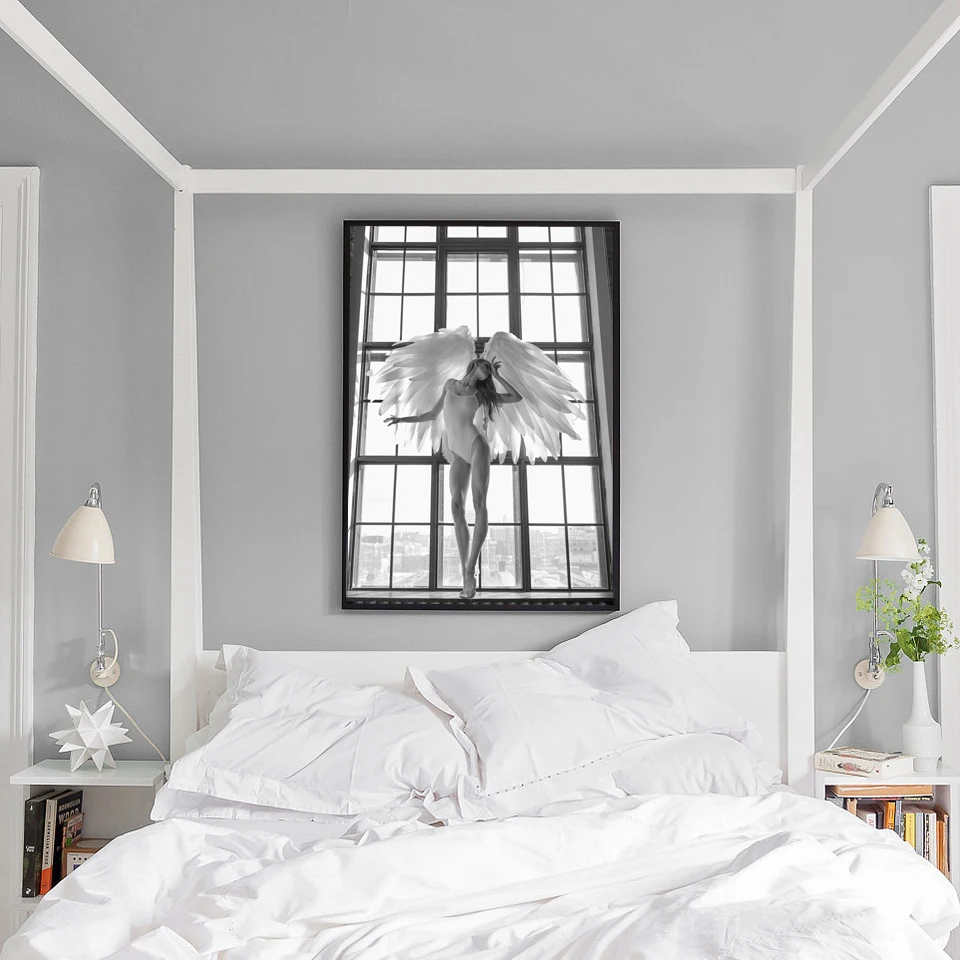 White Black Feather Goodnight Posters Print Angel Canvas Painting Modern Wall Art Pictures For living Room Home Decor No Frame
White Black Feather Goodnight Posters Print Angel Canvas Painting Modern Wall Art Pictures For living Room Home Decor No Frame