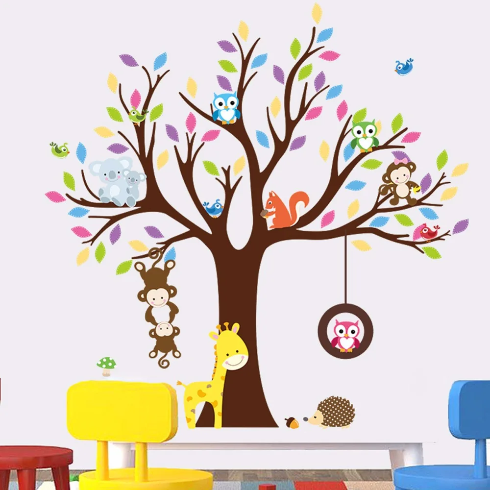 ZOOYOO Monkey Owl Animals Tree Cartoon Wall Stickers For Kids Rooms DIY Child Wallpaper Nursery Home Decor Wall Art Vinyl Decals
ZOOYOO Monkey Owl Animals Tree Cartoon Wall Stickers For Kids Rooms DIY Child Wallpaper Nursery Home Decor Wall Art Vinyl Decals