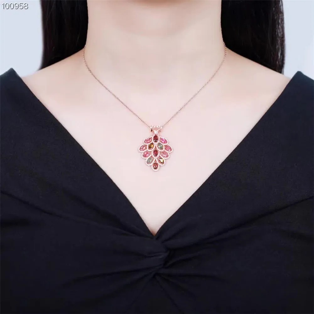 wholesale luxury trendy 925 sterling silver natural tourmaline big pendant necklace for women anniversary party gift
wholesale luxury trendy 925 sterling silver natural tourmaline big pendant necklace for women anniversary party gift