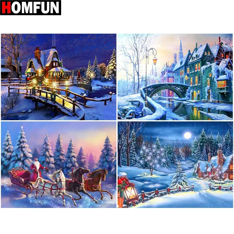 Алмазная живопись HOMFUN, картина с квадратными/круглыми стразами 5D «сделай сам», объемная вышивка крестиком по снежной сцене, домашний декор, ...
Алмазная живопись HOMFUN, картина с квадратными/круглыми стразами 5D «сделай сам», объемная вышивка крестиком по снежной сцене, домашний декор, ...