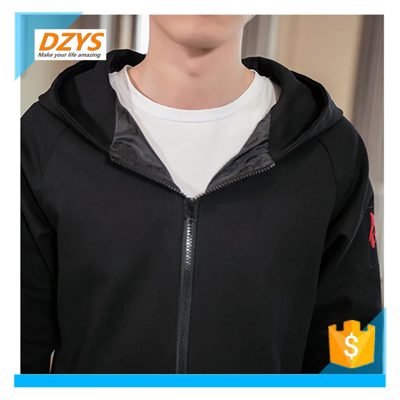 DZYS-JF Spring Thin Jacket Men's Chinese Fashion Embroidered Trench Coat Fleece Hooded Hooded Long coat