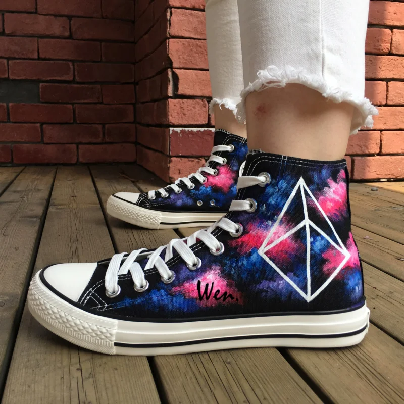 Wen Design Custom Hand Painted Shoes Nebula Geometric Pattern Original Women Men's High Top Canvas Sneakers for Boys Girls Gifts
Wen Design Custom Hand Painted Shoes Nebula Geometric Pattern Original Women Men's High Top Canvas Sneakers for Boys Girls Gifts