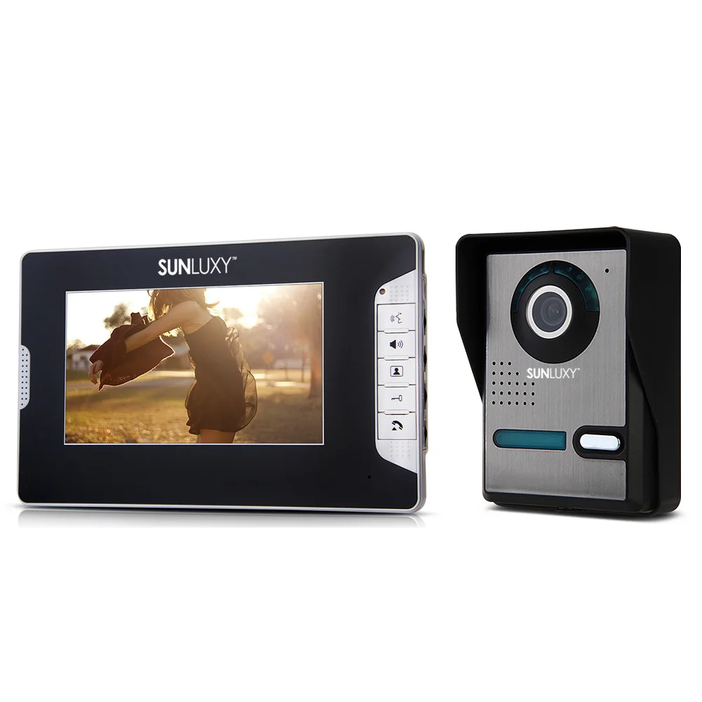 SUNLUXY 7 ''TFT lcd видеодомофон дверной звонок ИК система ночного видения 1 камера