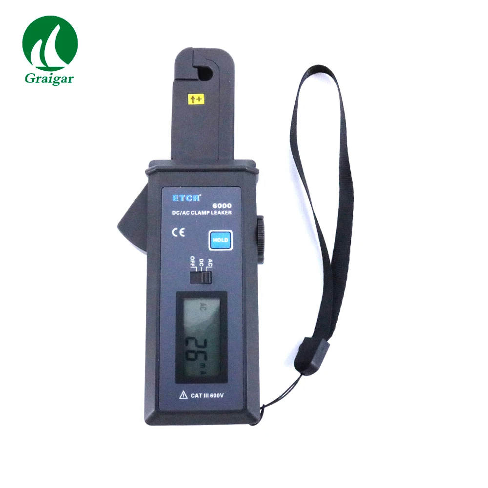 ETCR6000 High Accuracy AC/DC Clamp Leaker Current Meter Measurement Range 0mA-60.0A
ETCR6000 High Accuracy AC/DC Clamp Leaker Current Meter Measurement Range 0mA-60.0A