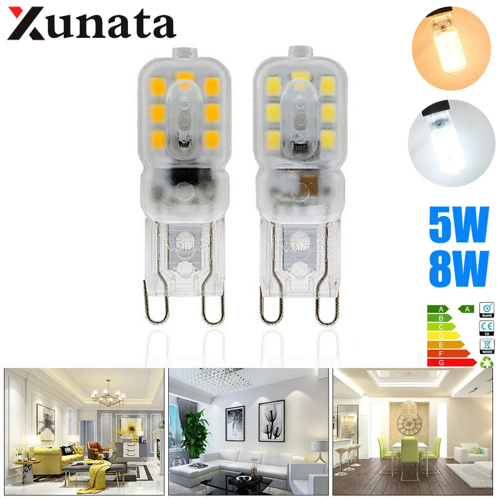 5 шт., 5 Вт, 8 Вт, светодиодная лампа G9 220 В 2835SMD, светодиодная мини-лампа G9, светодиодсветильник прозрачная/молочная оболочка, светильник для ук...
5 шт., 5 Вт, 8 Вт, светодиодная лампа G9 220 В 2835SMD, светодиодная мини-лампа G9, светодиодсветильник прозрачная/молочная оболочка, светильник для ук...