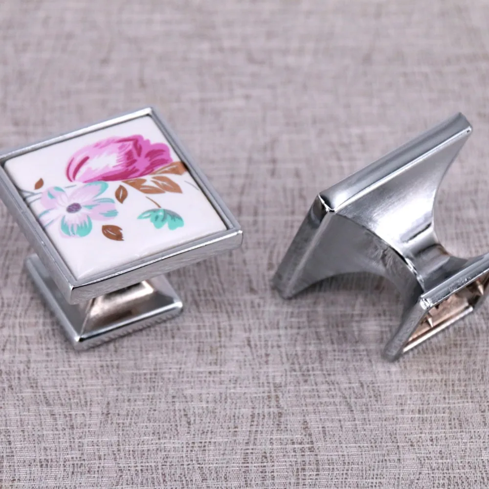 2PCS Flower Printed Ceramic Knobs Kitchen Cabinet Cupboard Door Knobs Dressser Wardrobe and Drawer Pull Square handle
2PCS Flower Printed Ceramic Knobs Kitchen Cabinet Cupboard Door Knobs Dressser Wardrobe and Drawer Pull Square handle