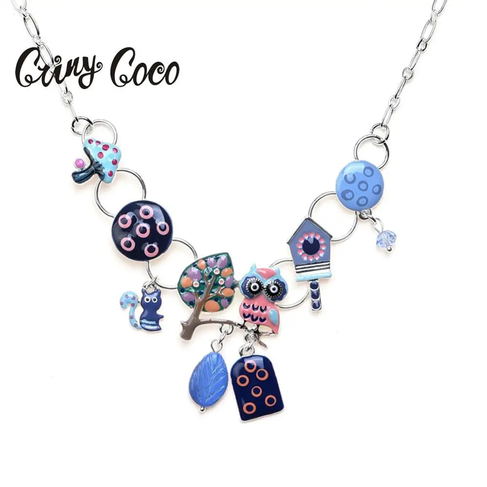 Женское Ожерелье с эмалью Cring Coco вечерние богемные ожерелья серебристого цвета