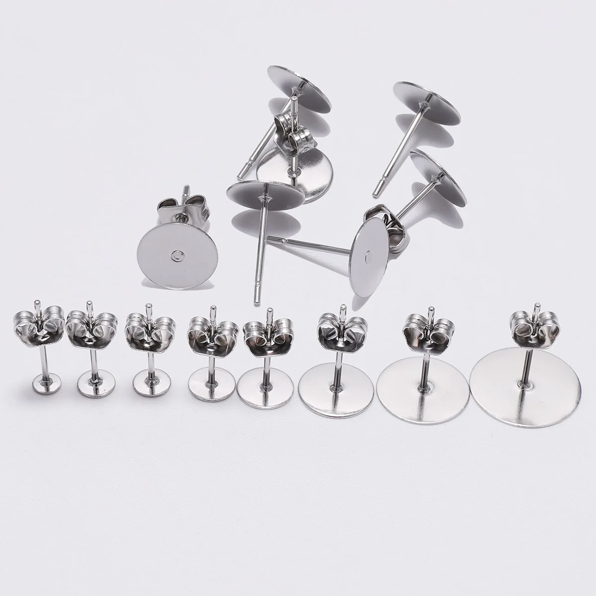 20-100pcs/lot 3-12mm Stainless Steel Blank Post Earring Stud Base Pins With Earring Plug For DIY Jewelry Making Finding Supplies
20-100pcs/lot 3-12mm Stainless Steel Blank Post Earring Stud Base Pins With Earring Plug For DIY Jewelry Making Finding Supplies