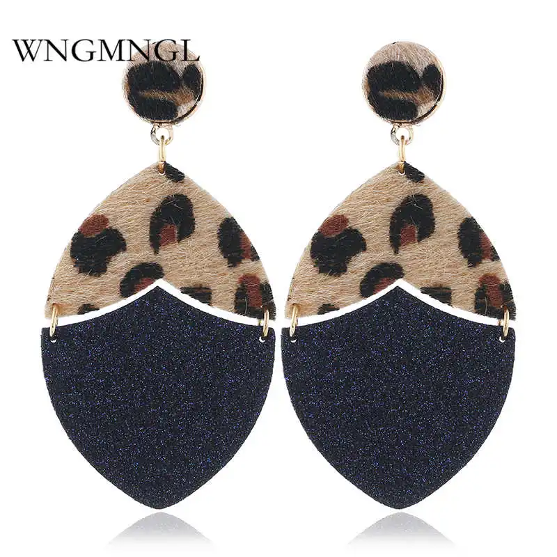 WNGMNGL Korean Leopard Print Drop Earrings Exaggeration Vintage Statement PU Leather Dangle Earrings For Women Fashion Jewelry
WNGMNGL Korean Leopard Print Drop Earrings Exaggeration Vintage Statement PU Leather Dangle Earrings For Women Fashion Jewelry