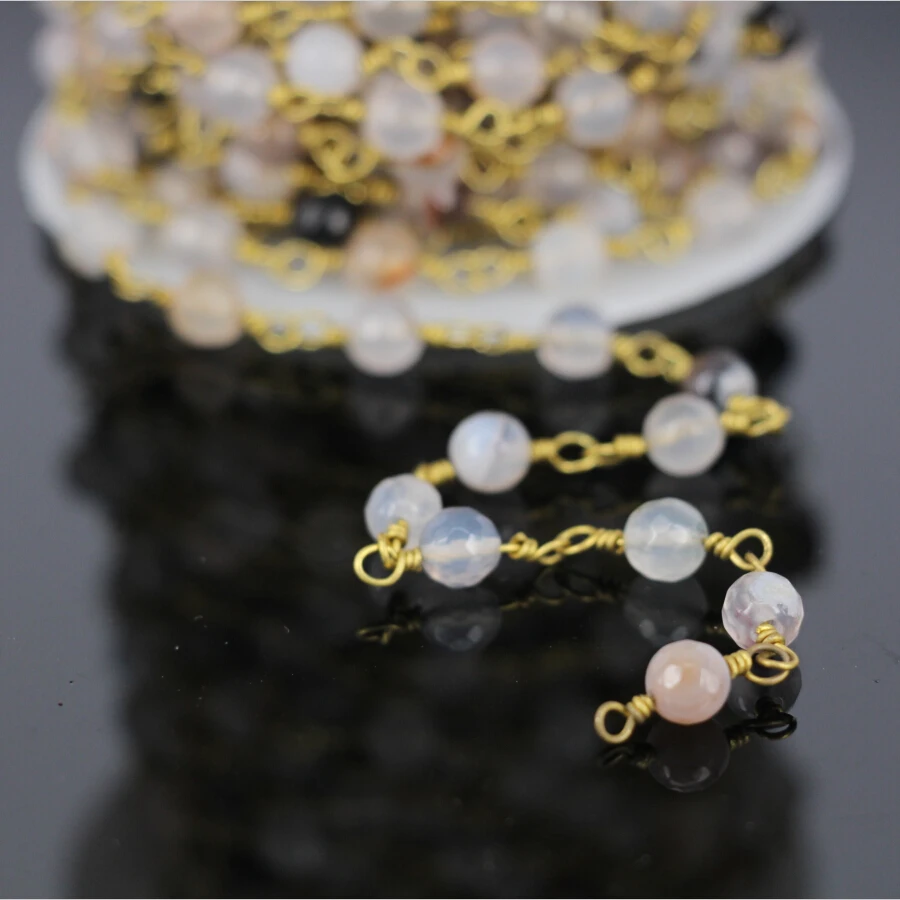 5Meter,Landscape Agate Faceted Round Bead Chain,Gold plated Wire Wrapped Rosary Chain Necklace DIY Jewelry Findings
5Meter,Landscape Agate Faceted Round Bead Chain,Gold plated Wire Wrapped Rosary Chain Necklace DIY Jewelry Findings