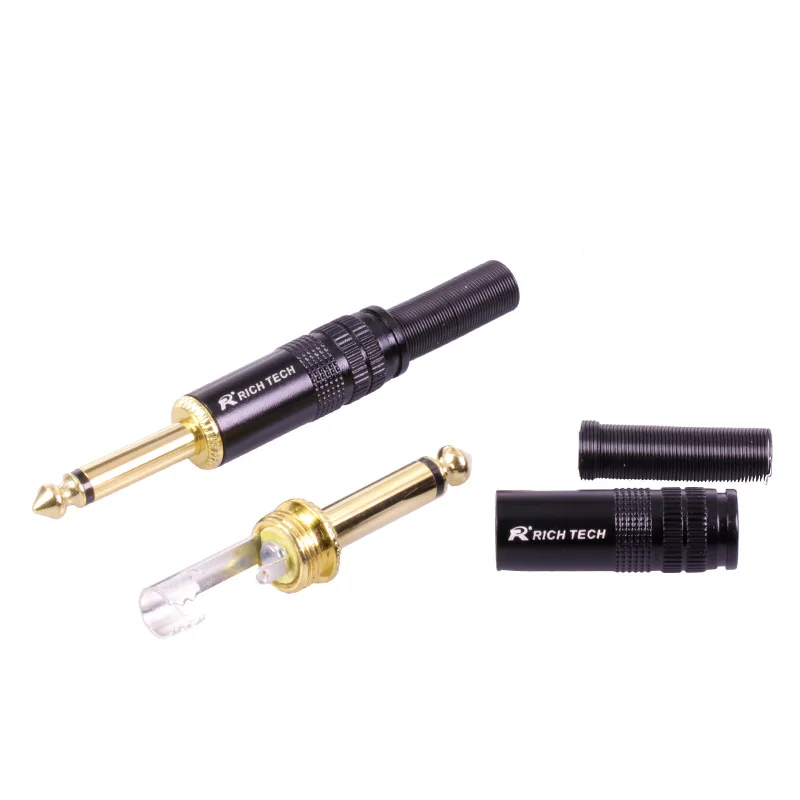 100pcs Jack 6.35 Microphone plug 6.35mm Mono Male plug Assembly wire Connector good plating Audio speaker with spring
100pcs Jack 6.35 Microphone plug 6.35mm Mono Male plug Assembly wire Connector good plating Audio speaker with spring