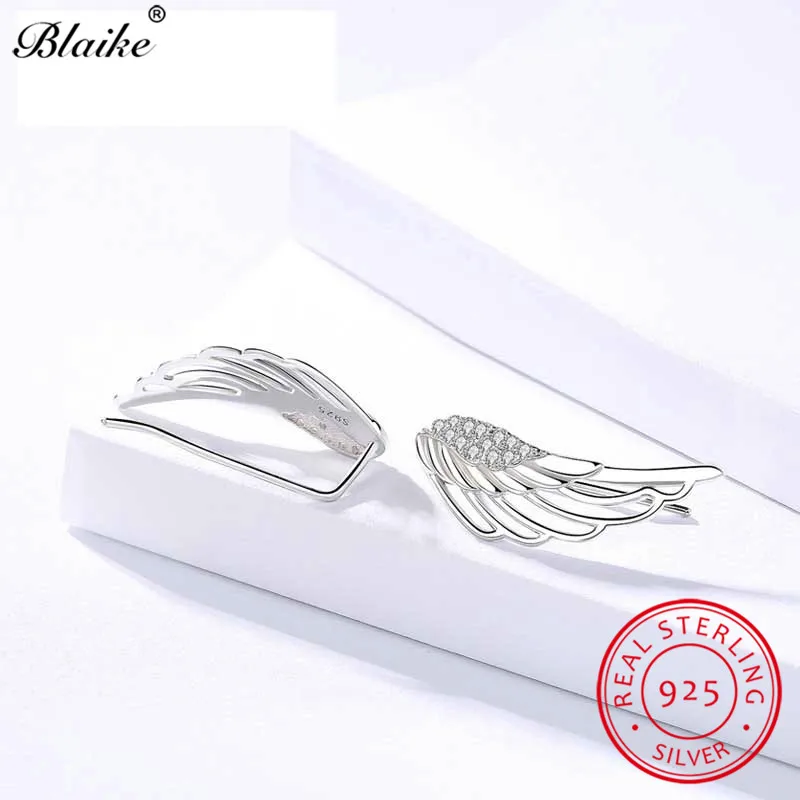 Blaike Lucky Angel Wing Stud Earrings For Women 100% Solid 925 Sterling Silver Earrings Female Inlay Zircon Wedding Fine Jewelry
Blaike Lucky Angel Wing Stud Earrings For Women 100% Solid 925 Sterling Silver Earrings Female Inlay Zircon Wedding Fine Jewelry