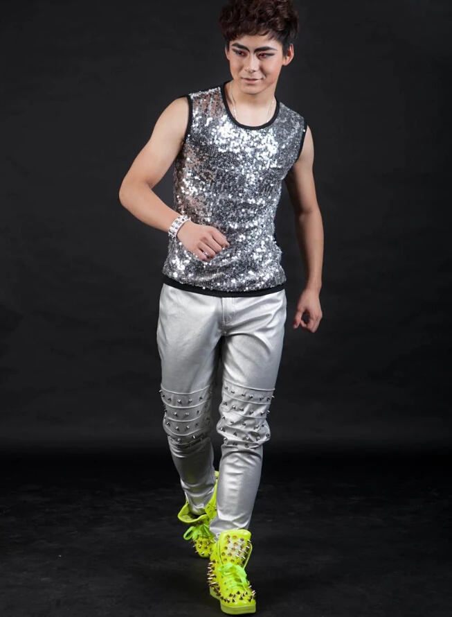 2016 fashion men's punk clothing individuality paillette sleeveless equipment performance male singer DJ ds vest costume
2016 fashion men's punk clothing individuality paillette sleeveless equipment performance male singer DJ ds vest costume