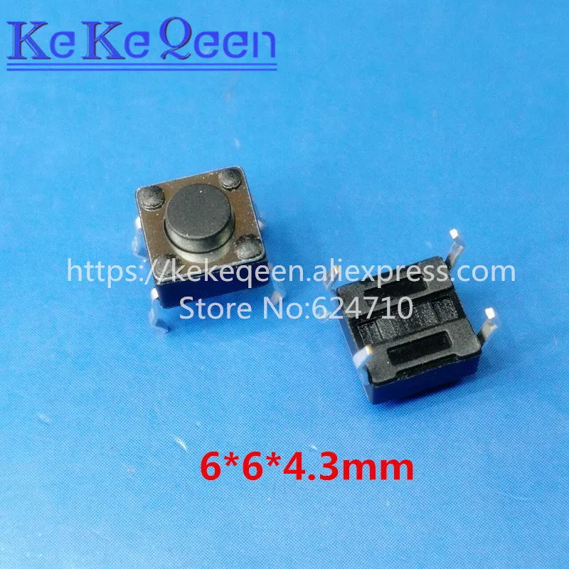100PPcs/Lot 6*6*4.3MM 6x6x4.3mm DIP-4 Push Button Switches Tactile Switches Tact Switch Micro Switch
100PPcs/Lot 6*6*4.3MM 6x6x4.3mm DIP-4 Push Button Switches Tactile Switches Tact Switch Micro Switch