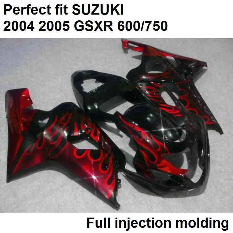 Motorcycle unpainted bodywork fairing kit for Suzuki GSXR600 k4 2004 2005 red flames black fairings set GSXR750 04 05 WN34
Motorcycle unpainted bodywork fairing kit for Suzuki GSXR600 k4 2004 2005 red flames black fairings set GSXR750 04 05 WN34
