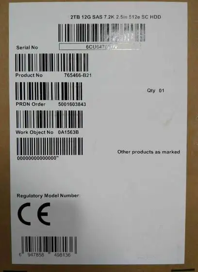 100%New In box 3 year warranty 765466-B21 2TB SAS 2.5 7.2K 12GB 765873-001 Need more angles photos, please contact me
100%New In box 3 year warranty 765466-B21 2TB SAS 2.5 7.2K 12GB 765873-001 Need more angles photos, please contact me